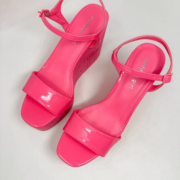 New Madden Girl Theo-C Pink Wedge Heel Platform Sandals size 7.5 - Picture 3 of 11